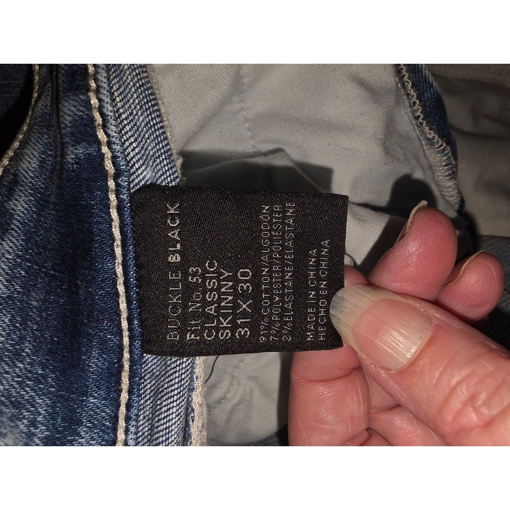 Buckle Black Fit No. 53 Classic Skinny Jeans Blue Medium Wash 31x30 BBW17001S - Picture 3 of 9